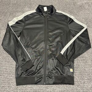 DEVIL KING Mens Track‎ Jacket L Black White Striped Full Zip Street Culture